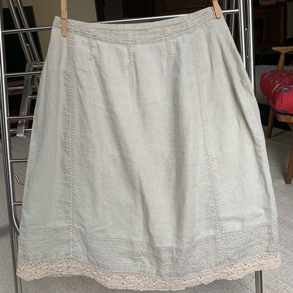 J Jill linen skirt with lace trim - Picture 1 of 4